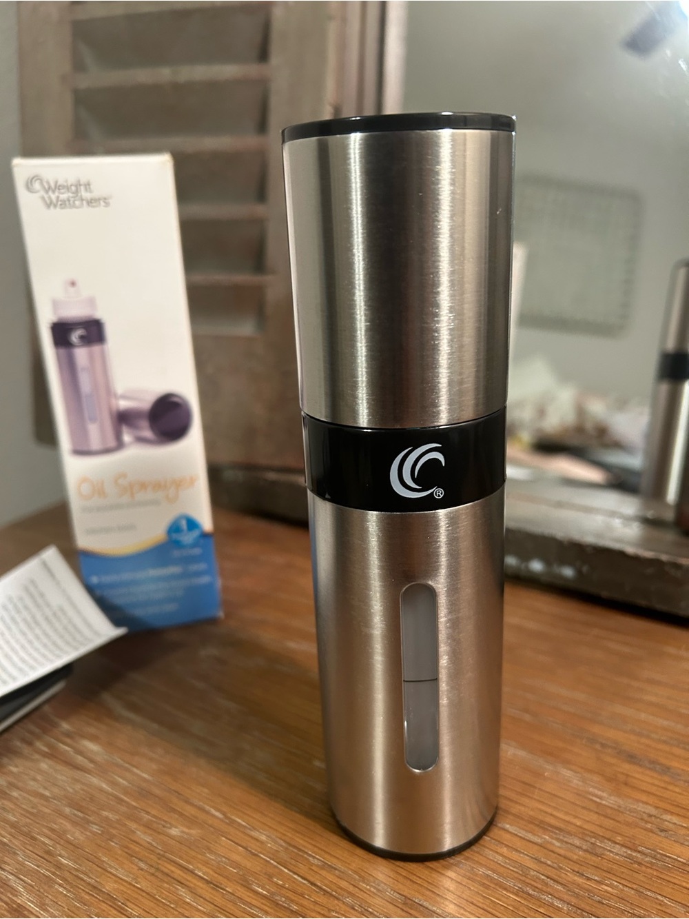 Weight Watchers Stainless Steel Oil Sprayer with Black Accent